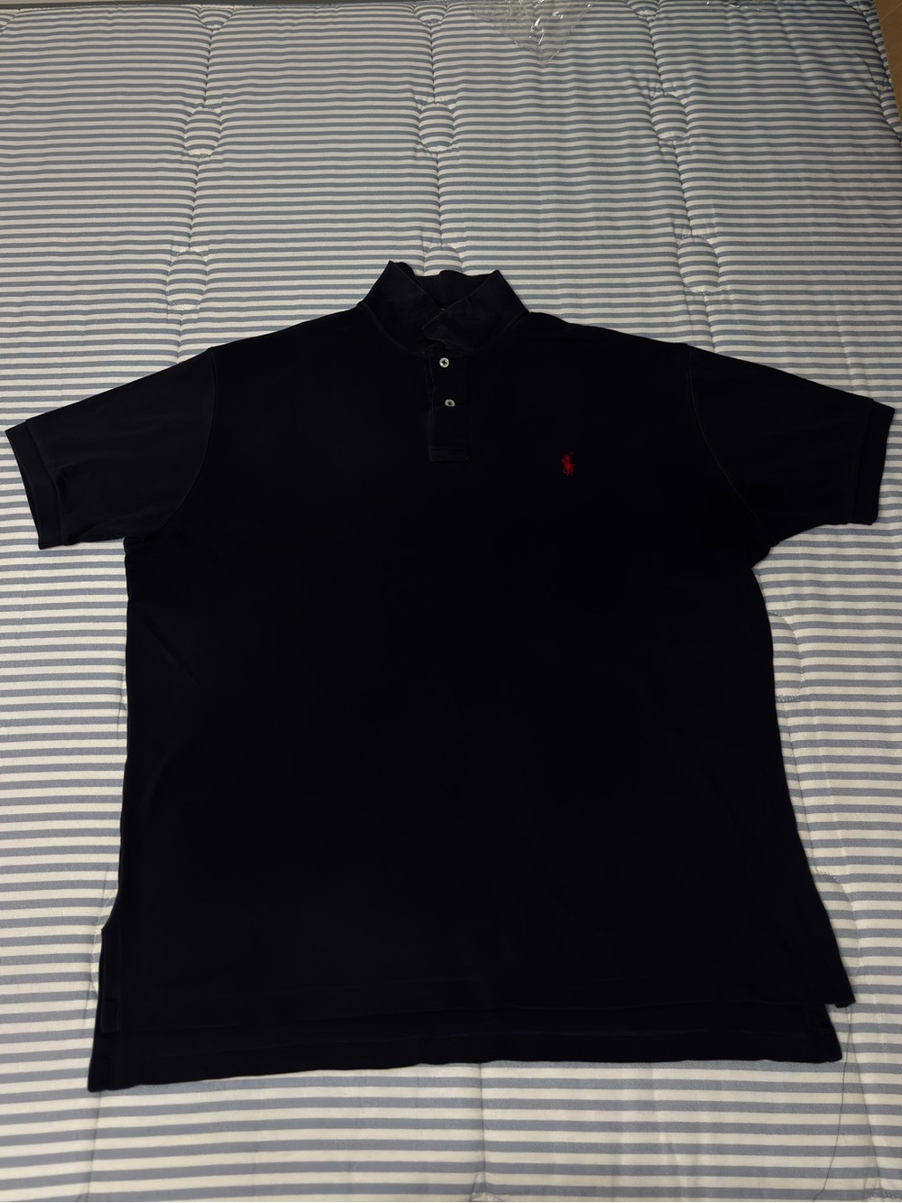 Ralph Lauren Black Polo with Red Pony Embroidery